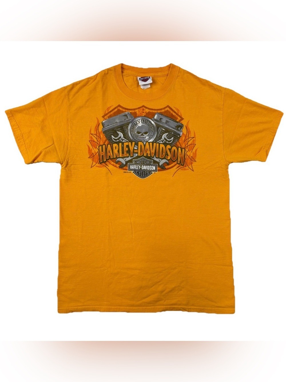 Harley Davidson Motorcycles Shirt Sz M Yellow Texoma Texas Buffalo House ride